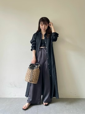 「Whim Gazette（ウィムガゼット）のアイテム（シャツワンピース）」を使った、WhimGazette_officialさん（レディース・158cm）の春コーディネート