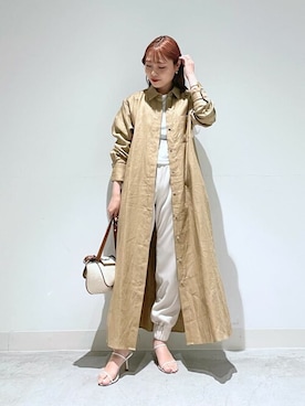 「Whim Gazette（ウィムガゼット）のアイテム（シャツワンピース）」を使った、WhimGazette_officialさん（レディース・156cm）の春コーディネート
