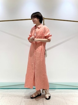 「Whim Gazette（ウィムガゼット）のアイテム（シャツワンピース）」を使った、WhimGazette_officialさん（レディース・168cm）の春コーディネート