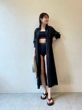 「Whim Gazette（ウィムガゼット）のアイテム（シャツワンピース）」を使った、WhimGazette_officialさん（レディース・166cm）の春コーディネート