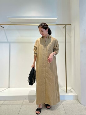 「Whim Gazette（ウィムガゼット）のアイテム（シャツワンピース）」を使った、WhimGazette_officialさん（レディース・162cm）の春コーディネート