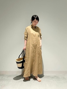「Whim Gazette（ウィムガゼット）のアイテム（シャツワンピース）」を使った、WhimGazette_officialさん（レディース・164cm）の春コーディネート