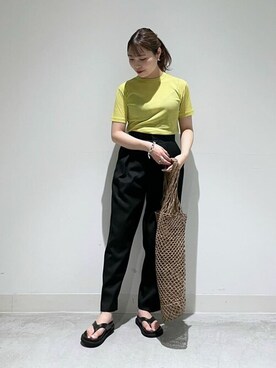 「Whim Gazette（ウィムガゼット）のアイテム（チノパンツ）」を使った、WhimGazette_officialさん（レディース・156cm）の夏コーディネート