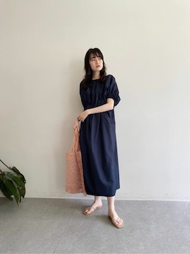 「Whim Gazette（ウィムガゼット）のアイテム（シャツワンピース）」を使った、WhimGazette_officialさん（レディース・167cm）の夏コーディネート