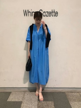 「Whim Gazette（ウィムガゼット）のアイテム（シャツワンピース）」を使った、WhimGazette_officialさん（レディース・172cm）の夏コーディネート