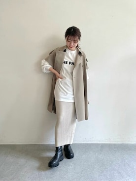 「Whim Gazette（ウィムガゼット）のアイテム（トレンチコート）」を使った、WhimGazette_officialさん（レディース・158cm）の夏コーディネート