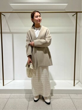 「定番」｜「アイテム（ノーカラーコート）」を使った、WhimGazette_officialさん（レディース・162cm）の秋コーディネート