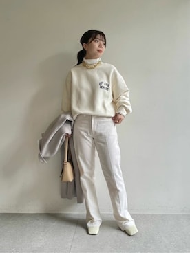 「Whim Gazette（ウィムガゼット）のアイテム（チェスターコート）」を使った、WhimGazette_officialさん（レディース・158cm）の秋コーディネート