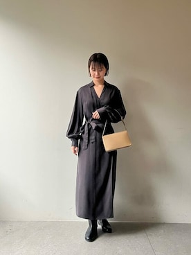 「Whim Gazette（ウィムガゼット）のアイテム（シャツワンピース）」を使った、WhimGazette_officialさん（レディース・165cm）の秋コーディネート