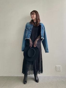 「Whim Gazette（ウィムガゼット）のアイテム（デニムジャケット）」を使った、WhimGazette_officialさん（レディース・158cm）の秋コーディネート