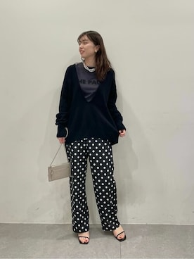 「ドットパンツ」｜WhimGazette_officialさん（レディース・158cm）の冬コーディネート