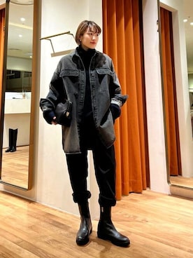 「タートルネック」｜「アイテム（シャツワンピース）」を使った、WhimGazette_officialさん（レディース・163cm）の冬コーディネート