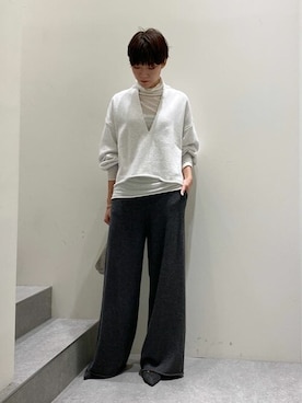 カシミヤニットパンツを使った人気ファッションコーディネート - WEAR