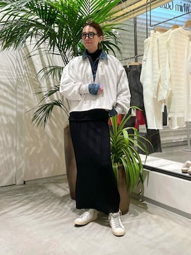 「Whim Gazette（ウィムガゼット）のアイテム（デニムジャケット）」を使った、WhimGazette_officialさん（レディース・162cm）の冬コーディネート
