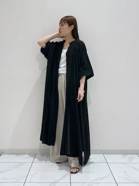 「Whim Gazette（ウィムガゼット）のアイテム（シャツワンピース）」を使った、WhimGazette_officialさん（レディース・156cm）の春コーディネート
