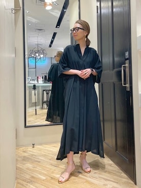 「Whim Gazette（ウィムガゼット）のアイテム（シャツワンピース）」を使った、WhimGazette_officialさん（レディース・162cm）の春コーディネート