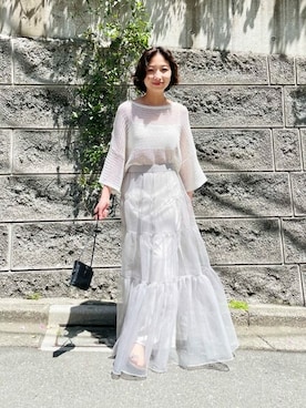 「オーガンジー」｜「アイテム（アクセサリー）」を使った、WhimGazette_officialさん（レディース・156cm）の春コーディネート