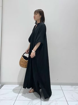 「Whim Gazette（ウィムガゼット）のアイテム（かごバッグ）」を使った、WhimGazette_officialさん（レディース・156cm）の春コーディネート