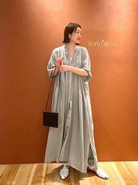 「Whim Gazette（ウィムガゼット）のアイテム（シャツワンピース）」を使った、WhimGazette_officialさん（レディース・163cm）の春コーディネート