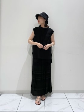 「Whim Gazette（ウィムガゼット）のアイテム（帽子）」を使った、WhimGazette_officialさん（レディース・156cm）の夏コーディネート