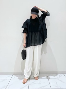 「Whim Gazette（ウィムガゼット）のアイテム（帽子）」を使った、WhimGazette_officialさん（レディース・156cm）の夏コーディネート