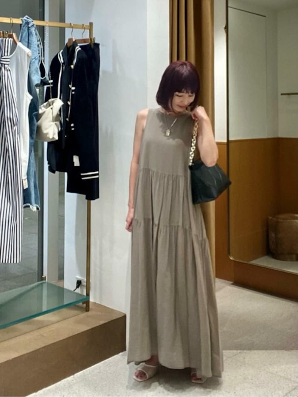 未使用 ウィムガゼット コットンシフォンティアードワンピース ブラック Whim Gazette コットンシフォンティアードワンピース 黒
