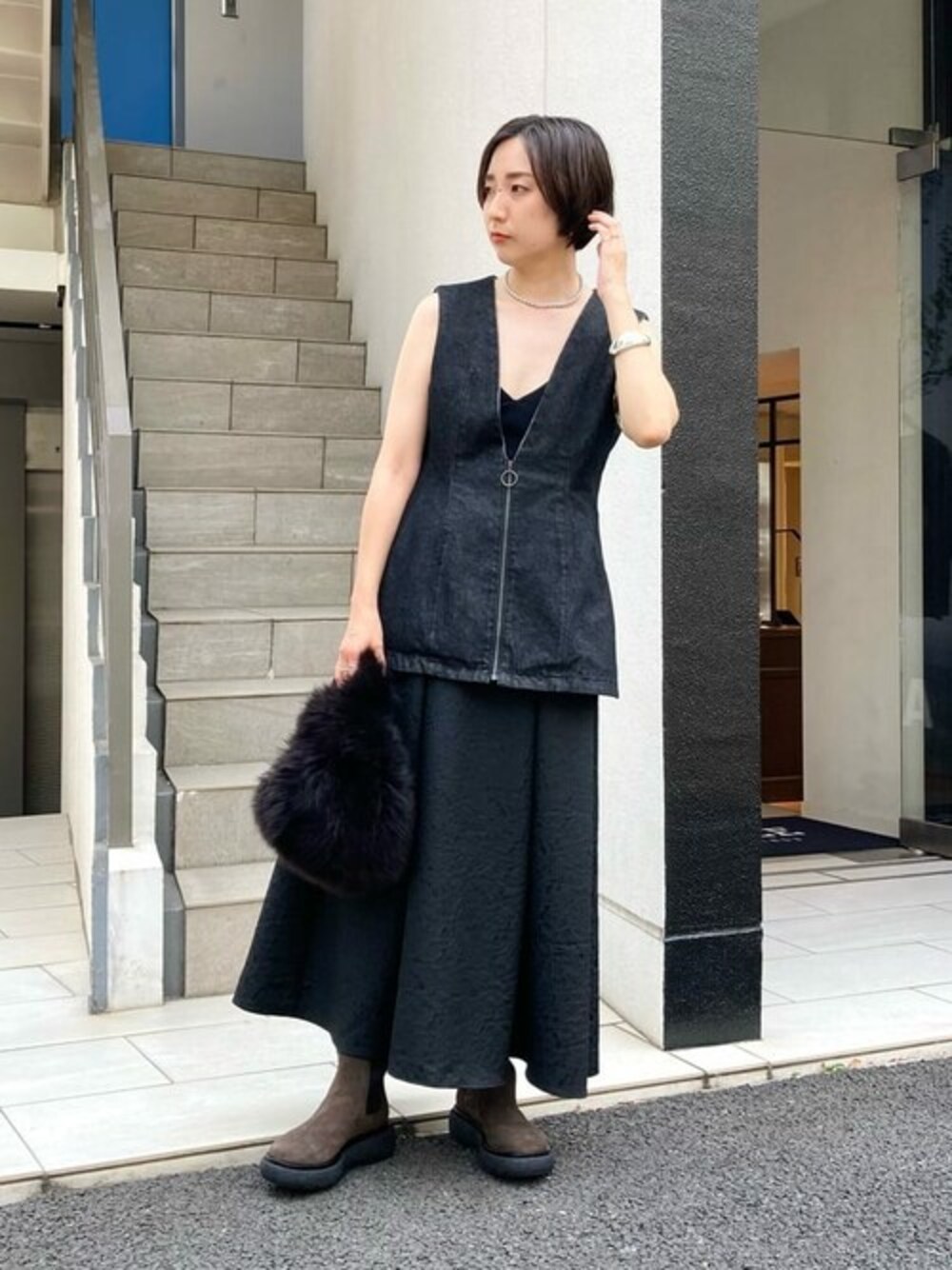 THE PAUSE】デニムペプラムジレを使った人気ファッション