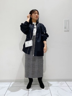 「Whim Gazette（ウィムガゼット）のアイテム（MA-1）」を使った、WhimGazette_officialさん（レディース・153cm）の夏コーディネート