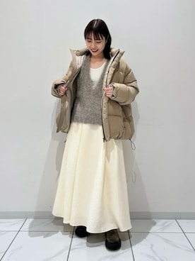 「Whim Gazette（ウィムガゼット）のアイテム（ダウンジャケット/コート）」を使った、WhimGazette_officialさん（レディース・156cm）の秋コーディネート
