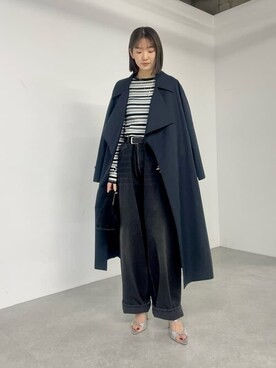 「Whim Gazette（ウィムガゼット）のアイテム（トレンチコート）」を使った、WhimGazette_officialさん（レディース・166cm）の冬コーディネート
