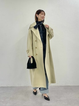 「ボウタイブラウス」｜「アイテム（トレンチコート）」を使った、WhimGazette_officialさん（レディース・166cm）の春コーディネート