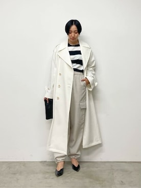 「Whim Gazette（ウィムガゼット）のアイテム（トレンチコート）」を使った、WhimGazette_officialさん（レディース・160cm）の冬コーディネート