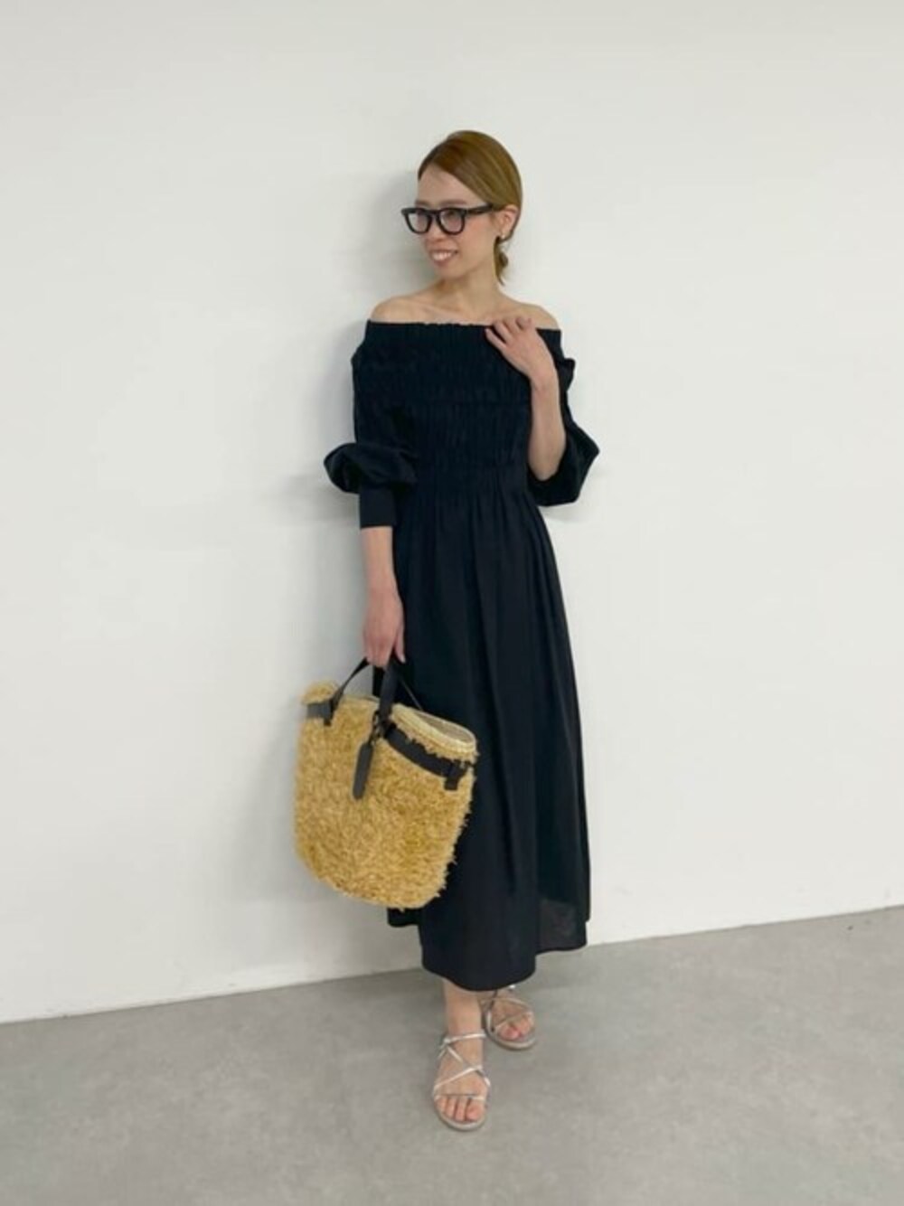 未使用品 Whim Gazette シャーリングワンピース F ブラック Whim Gazette - 未使用品 Whim Gazette シャーリングワンピース