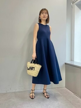 「Whim Gazette（ウィムガゼット）のアイテム（かごバッグ）」を使った、WhimGazette_officialさん（レディース・166cm）の春コーディネート
