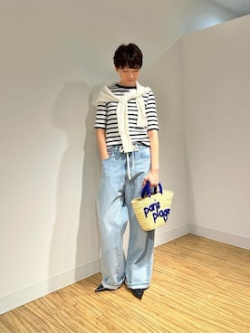 「Whim Gazette（ウィムガゼット）のアイテム（かごバッグ）」を使った、WhimGazette_officialさん（レディース・165cm）の春コーディネート