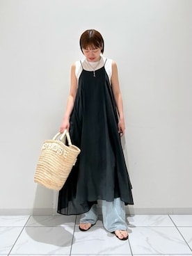 「Whim Gazette（ウィムガゼット）のアイテム（かごバッグ）」を使った、WhimGazette_officialさん（レディース・164cm）の春コーディネート