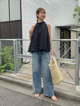 「Whim Gazette（ウィムガゼット）のアイテム（かごバッグ）」を使った、WhimGazette_officialさん（レディース・166cm）の春コーディネート