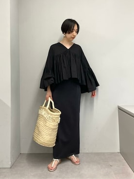 「Whim Gazette（ウィムガゼット）のアイテム（かごバッグ）」を使った、WhimGazette_officialさん（レディース・160cm）の春コーディネート