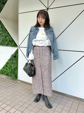 「Whim Gazette（ウィムガゼット）のアイテム（デニムジャケット）」を使った、WhimGazette_officialさん（レディース・158cm）の夏コーディネート