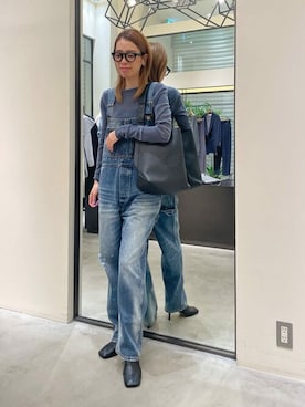 「Whim Gazette（ウィムガゼット）のアイテム（サロペット/オーバーオール）」を使った、WhimGazette_officialさん（レディース・162cm）の秋コーディネート