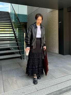 「Whim Gazette（ウィムガゼット）のアイテム（ブルゾン）」を使った、WhimGazette_officialさん（レディース・160cm）の秋コーディネート