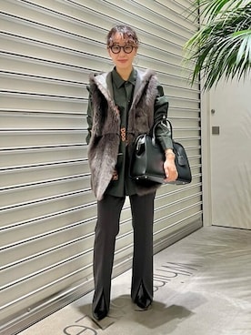 「Whim Gazette（ウィムガゼット）のアイテム（ミリタリージャケット）」を使った、WhimGazette_officialさん（レディース・158cm）の冬コーディネート