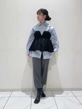 「Whim Gazette（ウィムガゼット）のアイテム（ブーツ）」を使った、WhimGazette_officialさん（レディース・158cm）の冬コーディネート