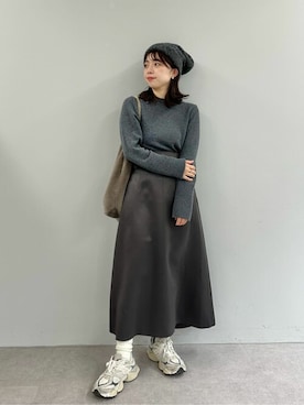 「ウィムガゼット」｜「アイテム（ニットキャップ/ビーニー）」を使った、WhimGazette_officialさん（レディース・158cm）の冬コーディネート