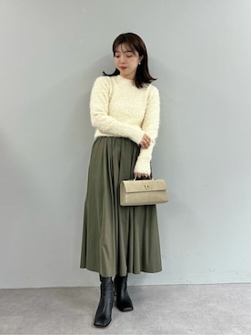「Whim Gazette（ウィムガゼット）のアイテム（ブーツ）」を使った、WhimGazette_officialさん（レディース・158cm）の冬コーディネート