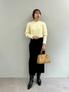 「Whim Gazette（ウィムガゼット）のアイテム（ブーツ）」を使った、WhimGazette_officialさん（レディース・157cm）の冬コーディネート