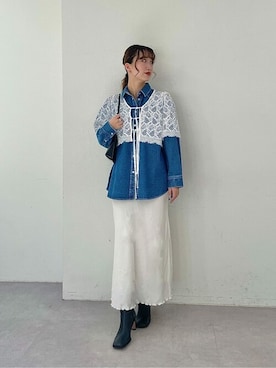「Whim Gazette（ウィムガゼット）のアイテム（ブーツ）」を使った、WhimGazette_officialさん（レディース・167cm）の冬コーディネート