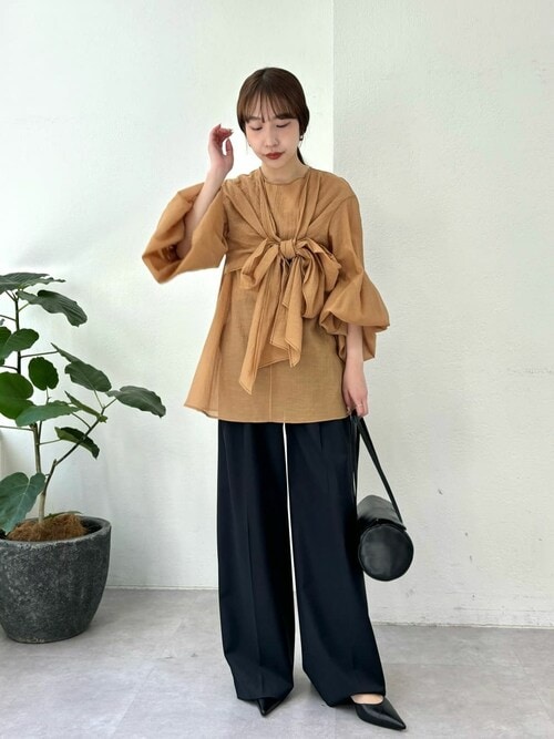 2025SS】【美品】Whim Gazetteフロントリボンブラウス