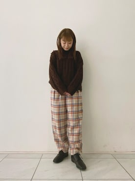 「チョコ色に染まれ」｜「アイテム（その他シューズ）」を使った、よしかわさん（レディース・151cm）の冬コーディネート