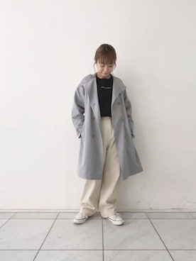 「POU DOU DOU（プードゥドゥ）のアイテム（ジャケット/アウター）」を使った、よしかわさん（レディース・151cm）の春コーディネート